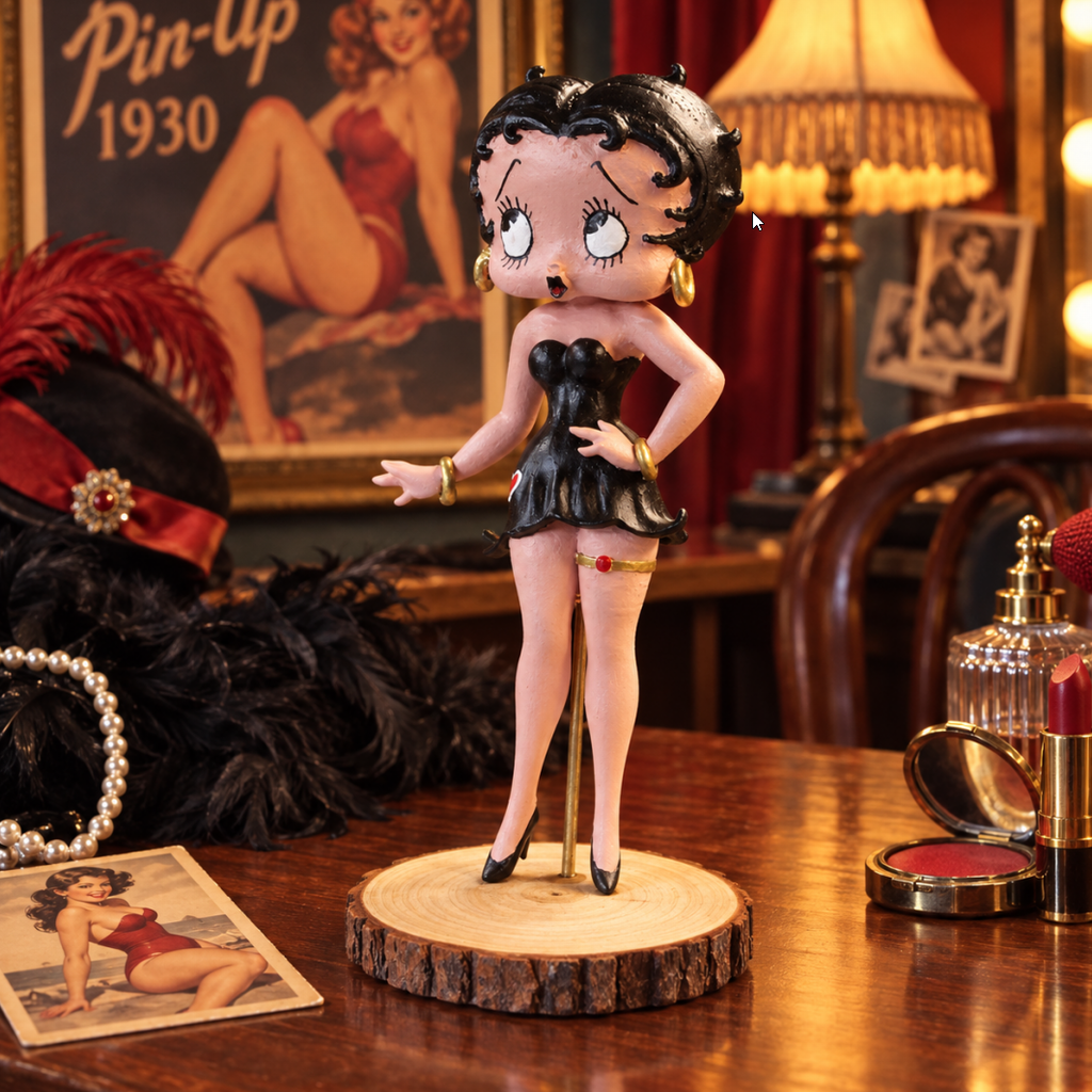Figurine Betty Boop en résine peinte à la main