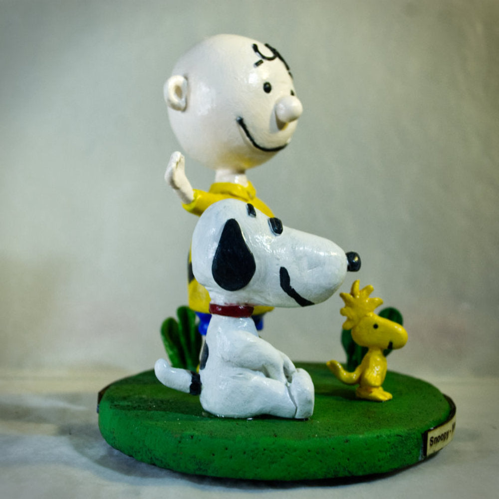 Charlie Brown, Snoopy et Woodstock en argile polymère