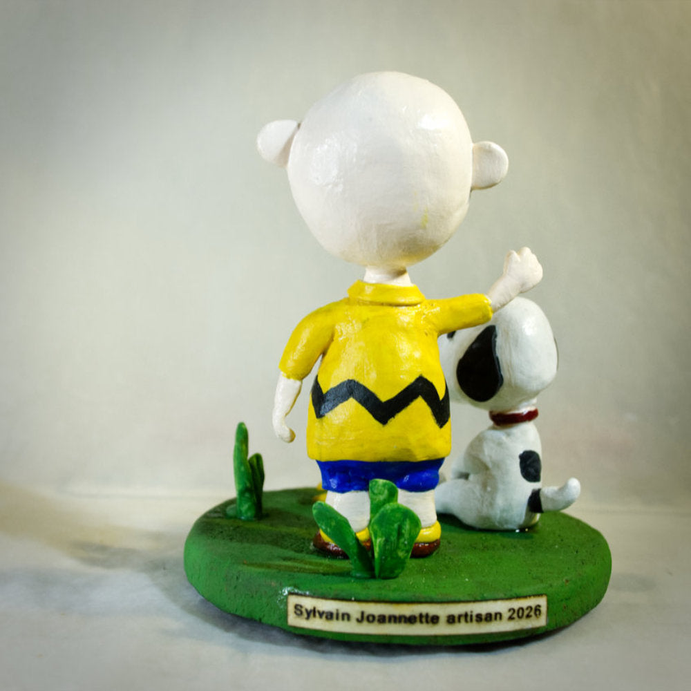 Charlie Brown, Snoopy et Woodstock en argile polymère