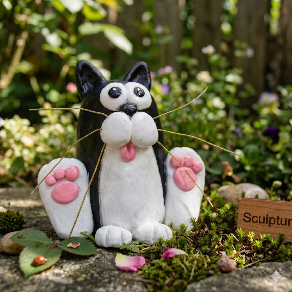 Ploum le chat – Sculpture Artisanale Originale